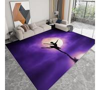 Washable Dream Style Living Room Area Rug 100 x 160 cm, Ballerina Moon Soft Low Pile Carpet - Non-Slip Rug for Bedroom Kitchen Nursery Dorm Kids Room Bedside Carpet