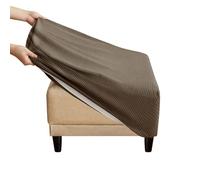 Washable Elastic Pouf Cover with 2 Str, Square/Round Footrest Protector - Khaki, 1pc Lar - Ideal Home Decor Accent for Living Room and Bedroom