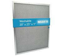 Washable Electrostatic Air Filter, MERV 8, (20" x 25" x 1") Aluminum Reusable Filter for Furnace, Central AC, and HVAC System