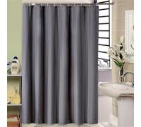 Washable Extra Long Dark Grey Shower Curtain 60x60in | Mildew Resistant Polyester Fabric | Heavy Duty Ideal for Bathrooms & Wet Rooms