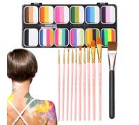 Washable Faces Paint Kit - Stylish Functional Portable Compact 12 Colors Professional Painting, Ergonomic, Durable, Versatile, Rainbow Makeup Boy , Girl Women | Boy, Girl, Women Sleek