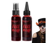 Washable Fake Blood - Realistic Liquid Halloween Fake Blood 60ml - Moisturizing Splatter Liquid Multi-Purpose Makeup Tool for Dramas Photography Outdoor Stage Horror House Cosplay Teaching Party