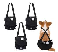 Washable Female Dog Diapers - Ideal For Warmth, Female Dog Diaper With Braces, For Dogs In Heat, Pee And Incontinence, Pack Of 3, Fits Waist 12.5-15.5"