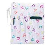 Washable Floral Book Cover with Zipper and Extra Sleeve Pocket