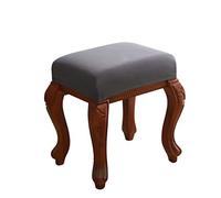 Washable Footstool Covers 2 Pack - Removable Makeup Stool Slipcovers for Vanity & Saddle Bar Stools - Padded Chair Seat Covers in Navy (Size: Gris)