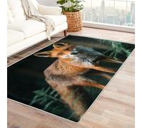 Washable Fox Small Rugs for Bedroom, Entryway, Mats and Rugs, Wildlife Animal Orange Bedroom Decor Area Rug, Non Slip Low Pile Soft Indoor Door Mat, 100 x 150 cm