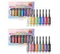 Washable Hair Chalk Comb - Temporary Colour Mascara Kit with 8 Vibrant Shades, Easy to Apply Dye Combs | Highlighting Tools for Girls and Adults, Creative Styling Parties Costumes Everyday Fun, Wonder