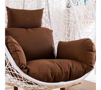 Washable Hanging Egg Chair Cushion Cover Waterproof Outdoor Swing Chair Cover for Garden Hammock Zippered Single Seat Cushion (Cover Only)