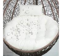 Washable Hanging Egg Chair Cushion Replacement Extra Thick Soft Seat Pad with Pillow for Swing Basket Chairs Indoor Outdoor Garden Patio Chair Pads (Cushion Only) NO18100 * 100cm