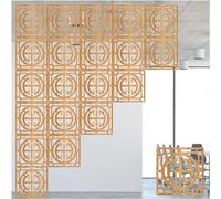 Washable Hanging Room Divider Panels - Eco-Friendly Wood-Plastic Screen Partition, No Formaldehyde, 29CM Folding Screen for Bedroom/Kitchen, Natural Color