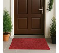 Washable Heavy Duty Dirt Trapper Door Mat 90x150 cm Non Slip Stylish Rubber Barrier Mat for Indoor/Outdoor Use Perfect for Pets and Dogs Red
