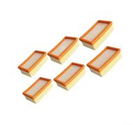 Washable HEPA Cartridge 6-Pack for Kärcher Series | Flat pleated for design, washable reusable, wet dry compatible, restores power, long-lasting use