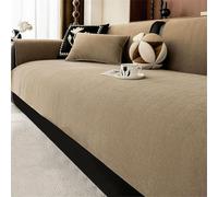 Washable Herringbone Sofa Couch Cover for Dogs | Non-Slip L-Shaped Sectional Protector | Brown Double Seat Set (5pcs) | Pet-Friendly Furniture Cover
