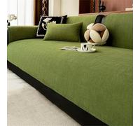 Washable Herringbone Sofa Cover for Dogs Non-Slip Sectional Protector L-Shaped Armrest Covers Green Double Seat Set (5pcs) - Durable & Stylish Furniture Protection