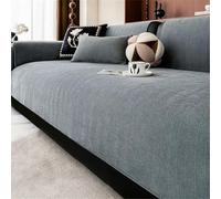 Washable Herringbone Sofa Cover Set for Dogs Non-Slip Sectional Protector L-Shaped Armrest Covers Gray Double Seat (5pcs) - Perfect for Furniture Protection