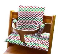 Washable Highchair Pad Soft Cotton Cushion Anti Slip Bottom Quick Installation Infant Baby Dinning Chair Seat Pad with Backrest