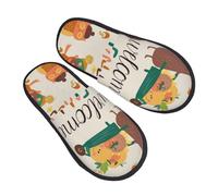 Washable Home Slippers Autumn In The Welcome Fall Lined House Shoes Soft Indoor Bedroom Slippers For Hotel, Guest, Spa L