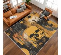 Washable Horror Skull Rug 80x150 cm, Gothic Skeleton Rugs Living Room & Bedroom Accessories, Non Slip Soft Low Pile Area Rugs, Home Decor Patterned Carpet P-&108