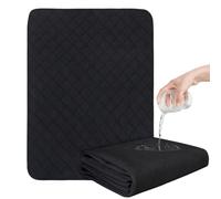 Washable Incontinence Bed Pads, Reusable Underpads for Kids, Adults, Elderly, Hospitals & Pets, Waterproof Bed Protector Pad for Bed, Sofa, Floor, Super Absorbent Bed Pad 24" x 36"- Black