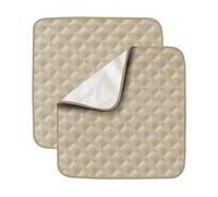 Washable Incontinence Pad 2 Pack, Waterproof Incontinence Chair Mats, Anti-Slip Reusable Incontinence Protector, Washable Seat Pad, Bed Chair Pad Large (Beige)