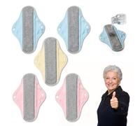 Washable Incontinence Pads for Elderly Women, Waterproof Sanitary pad for Bed Mattress Sheets wetting, Maternity Pads Period Pants, 5pcs Soft Comfort and Reusable Leak-Proof Pads (23cm)