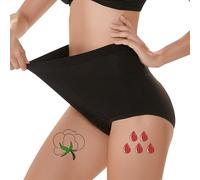 Washable Incontinence Pants for Women High Absorbency Period Underwear Ladies Menstrual Leakproof Cotton Incontinence Briefs Postpartum Underwear,XL,Black