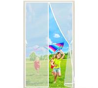 Washable Insect Net Mesh Mosquito & Bug Protection, 160x230 cm Fly Screen Patio Door, Easy to Install Hands Free, for Balcony Living Room, White P