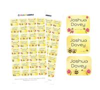 Washable Kids Clothing Labels, Stick-On Bees, Easy Iron-Free Application for School Children, Care Homes, Day Care, Nursery (32)