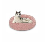 Washable Large Dog Bed Sofa, Orthopedic Calming Dog Beds Mattress Mats, Warming Pet Cats Doughnut Cushions Indoor, Non-Slip Pet Pillow Cushions for Crate (120x120x20cm,Pink)