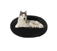 Washable Large Dog Bed Sofa, Orthopedic Calming Dog Beds Mattress Mats, Warming Pet Cats Doughnut Cushions Indoor, Non-Slip Pet Pillow Cushions for Crate (120x120x20cm,Black)
