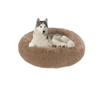 Washable Large Dog Bed Sofa, Orthopedic Calming Dog Beds Mattress Mats, Warming Pet Cats Doughnut Cushions Indoor, Non-Slip Pet Pillow Cushions for Crate (140x140x20cm,Khaki)