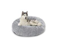 Washable Large Dog Bed Sofa, Orthopedic Calming Dog Beds Mattress Mats, Warming Pet Cats Doughnut Cushions Indoor, Non-Slip Pet Pillow Cushions for Crate (120x120x20cm,Light Grey)