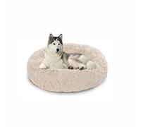 Washable Large Dog Bed Sofa, Orthopedic Calming Dog Beds Mattress Mats, Warming Pet Cats Doughnut Cushions Indoor, Non-Slip Pet Pillow Cushions for Crate (120x120x20cm,Off-White)