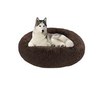 Washable Large Dog Bed Sofa, Orthopedic Calming Dog Beds Mattress Mats, Warming Pet Cats Doughnut Cushions Indoor, Non-Slip Pet Pillow Cushions for Crate (150x150x20cm,Brown)