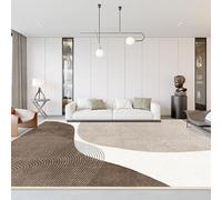 Washable Large Rugs for Living Room 200 x 250 cm, Non-Slip Soft Short Pile Carpet for Bedroom, Office, Dining Room, Kitchen Modern abstract geometric brown