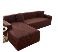 Washable LShape Sofa Cover Thick Waterproof Couch Slipcovers Brown for 2Seater Modular Sofa (145185cm) Durable Cushion Protectors for Living Room
