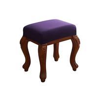 Washable Makeup Stool Slipcovers 2 Pack Removable Padded Footstool Covers for Vanity & Saddle Bar Stools - Deep Purple & Navy