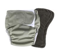 Washable Men Women Incontinence Nappies Underwear Brief, Adjustable Pocket Diapers, Comfortable and Breathable Suitable for The Elderly(Gray)