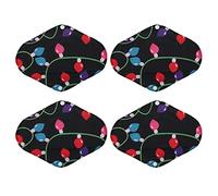 Washable Menstrual Cloth Pads, Reusable Bamboo Charcoal Panty Liners for Women, Breathable Absorbent Sanitary Pads with Snap - Fastener Design, Soft Microfiber Inner Layer for Odor (Z02)