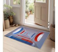 Washable Minimalist Rug Non-slip Door Mats, Indoor Outdoor Super Soft Modern Space Circles Entrance Rug Stylish Dust Grabbing Floor Carpet 60 x 90 cm