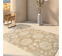 Washable Modern Rugs for Living Room 120x180cm,Floral Patterns,Non Slip,Short Pile for Boys Bedroom,Conservatory,Sitting Room Beige