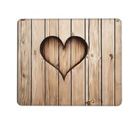 Washable Mouse Mat Wood Heart 25X30Cm, Mouse Pad Portable Keyboard Pad For Pc Gamer Typing