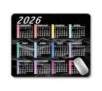 Washable Mouse Pad 2026 Calendar Mouse Pad Rectangle Waterproof Desk Mat for Home Office & Gaming Non-slip Rubber Base Washable & Stain Resistant Durable Computer & Laptop Accessories B Small