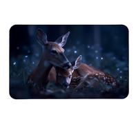 Washable Mouse Pad Mother Deer Curled Around her Sleepy Fawn in a Moonlit Gaming Mousepad Desk Mats 25x30cm for Work,Home,Laptop