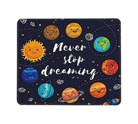 Washable Mouse Pad, Nver Stop Dreaming Outer Space Planets Star Cluster Solar Office Mousepad Stitched Edges Desk Mats 25X30cm for PC Gamer Computer