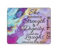 Washable Mouse Pad, She is Clothed in Strength Dignity and She Laughs Verse Gaming Mousepad Ergonomic Desk Mats 25X30cm for Computer Laptop Typing