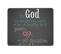 Washable Mouse Pad, Unique for God Has Not Given Us A of Fear Timidity Office Mousepad Spill-Resistant Desk Pad 25X30cm for Computer Laptop Typing