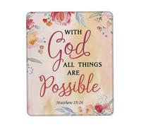 Washable Mouse Pad, with God All Things are Possible Verse Inspirational Mouse Mat Non-Slip Keyboard Pad 25X30cm for Laptop Work Studying