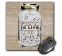 Washable Mousepads Mason Jar On Burlap Print Brown The Best Things In Life 25X30Cm, Mouse Pad Premium Keyboard Pad For Laptop Typing Game