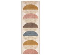 Washable Multi-Coloured Geometric Runner Rug - 220 x 75 cm - Eclipse - Origins